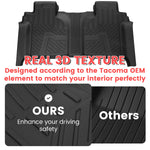 Floor Mats Anti-Slip Easy to Clean Black For 2019-2025 Chevrolet Silverado 1500/GMC Sierra 1500 & 2020-2025 Chevy Silverado/GMC Sierra 2500HD/3500HD Crew Cab with Rear Underseat Storage Box Front Bucket Seat