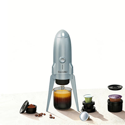 Capadeli 3-in-1 Portable Espresso Coffee Maker Cordless Heating 19 Bar Capsule & Ground Coffee For Office Outdoor Camping Travel Car Use