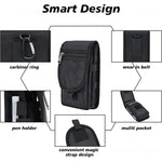 Outdoor Casual Wear-resistant Nylon Waist Bag Portable 3-compartment Layered Phone Bag Men's Belt Loop Pouch Large Capacity Wallet