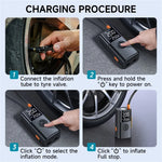 QS213 12V 6000mAh / 10000mAh Portable Multifunction Inflatable Blower Jump Starter All-in-One Dual-screen Digital Display Fast Charging Power Bank