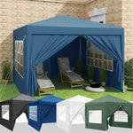 Xmund Portable Folding Canopy With Sidewalls, Outdoor Waterproof Gazebo Featuring Tent With UV Protection, Ideal for Garden Use Beach Awning Outdoor Storage Pergola Measuring 3 X 3 Meters with a Robust Design Waterproof And for Sun-Resistant