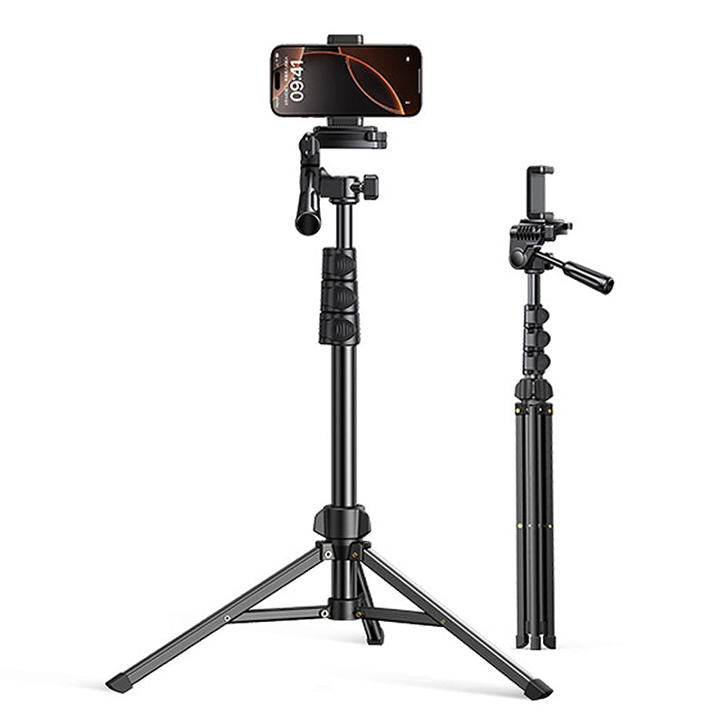 LinkMejor LP897 1.75M Telescopic Floor Mobile Phone Stand bluetooth Tripod Selfie Stick Anti-shake Gimbal Aluminum Alloy Mount Stand for Live Streaming Video Shooting