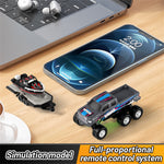 LinkMejor Q235 Q236 YW RTR Q Version 1/64 2.4G RWD Mini Alloy RC Car Six Wheel Off-Road Pickup Truck LED Light Support App Remote Control Three Speed Vehicles Models Pocket Toys Desktop Collection Gift For Boys