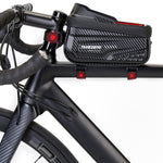 LinkMejor 1L Bicycle Bag Waterproof Bike Phone Holder Frame Front Tube Cycling Bag Phone Case Support for 4.7-6.8 Inch Touch Screen Smartphones