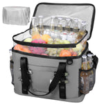 LinkMejor Backpack Cooler Insulated 75 Cans w/ Insulating Cover, Upgraded Leakproof Soft Cooler Backpack 2 Compartment for Camping Hiking Picnic Beach