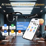 F20 Smart AI Translation Glasses Real Time Translator 100+ Language bluetooth 5.4 Hands Free Call Music Anti Blue Light/UV Protection Touch Control Smart Audio Glasses Dual Type-C Charging Interface
