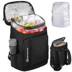 LinkMejor Backpack Cooler Insulated 36 Cans w/ Insulating Cover, Upgraded Leakproof Soft Cooler Backpack 2 Compartment for Camping Hiking Picnic Beach