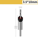 4-in-1 Countersink Drill Bit Set with Low Friction Depth Stop 6.25mm Shank Tungsten Steel Drill Bits 2.8mm 3.2mm 3.5mm 4.0mm Drill Bits for Woodworking Metalworking