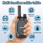 LinkMejor AI86 Mini Walkie Talkie UHF 400-470MHz 16 Channels Wireless Copy Frequency Type-C Fast Charging Two-Way Handheld Walkie Talkie