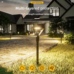 Elfeland 2Pcs SG04 Solar Lawn Light Intelligent Auto Light Sensor Solar Charging Waterproof Solar Ground Stake Light for Outdoor Landscape Garden Courtyard Pathway