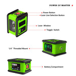 LinkMejor 2 Lines Green Laser Levels Mini Self Leveling 360° Horizontal Vertical Cross High-precision Gadgets for Carpet Hardwood Floor