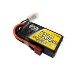 LinkMejor 7.4v 11.1v 14.8v 18.5v 22.2V 1300mAh 25C 2S LiPo Battery T Plug for RC Car