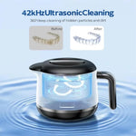Tevorex Dental Ultrasonic Retainer Cleaner 42kHz Retainer Cleaner with 200ML Stainless Steel Tank 5 Cleaning Modes for Denture Mouth Guard Braces Jewelry