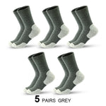 5 Pairs Men's Mid-calf Socks Sweat Anti-odor Sports Socks for Spring Autumn Winter Outdoor Running Basketball Socks Thick Warm Male Socks Large Size 39-45