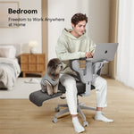 LinkMejor FREEDOM-X FB Standard Edition with Armrests Multi-Posture Cross-legged Chair Short Lint PU Wheel