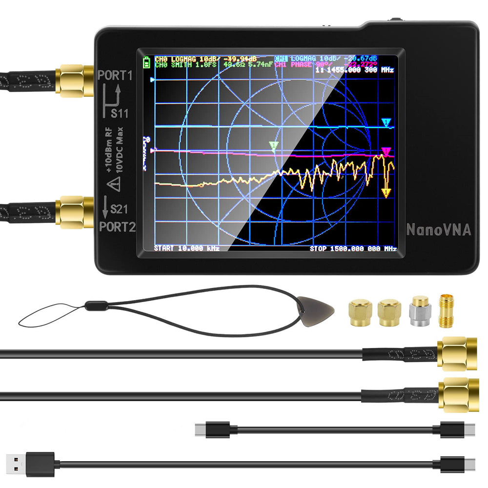 Original Hugen Version 2.8 Inch NanoVNA-H Vector Network Antenna Analyzer 10KHz-1.5GHz MF HF VHF UHF With SD Card Slot V3.6 Version spectrum analyzer
