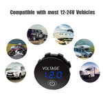 LinkMejor Digital Voltmeter 12V Waterproof Voltmeter Battery Tester with Digital Touch Display Panel for Car and Marine