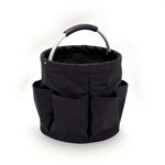 600D Oxford Cloth Tool Organizer Bag 17L Foldable Storage Basket with 6 Compartments Zipper Drawstring Carry Handle for Gardening and Travel