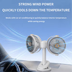 Tevorex Dual Head Clip Fan Adjustable Multi-Angle 5 Speed Wind Long Battery Life Wall-Mounted Mini USB Circulation Fan with Night Light for Home Outdoor