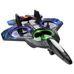 LinkMejor L101 2.4G EPP Hover Fighter Glider One-Key Circling 360° Roll 4 Turbofans 4CH LED RC Drone Airplane Quadcopter Stunt Glider RTF