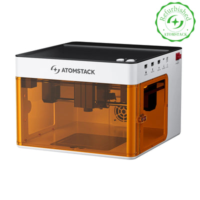 [US Direct]Refurbished AtomStack P1 5W Diode Laser Laser Engraving Machine Portable Dual-motor Drive 10000mm/min 110*110mm Working Area 0.1mm High Precision Dual Laser Engraver for Woods Bamboo Metal Plastic