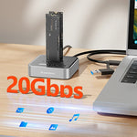 Blueendless SD08 Dual-Bay M.2 NVME SSD Clone M.2 NVme SSD Reader 20Gbps USB3.2 Type-C Offline Clone Duplicator NVme PCIE Enclosure
