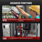 LinkMejor HT208F Inrush Digital Clamp Meter True-RMS 1000A AC/DC Current 1000V AC/DC Voltage Frequency Resistance Capacitance Continuity Temperature NCV VFD LoZ