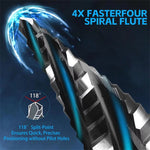 High Speed Steel Titanium Step Drill Bit Set 3PCS Spiral Flutes Hex Shank for Metal Works Drilling