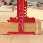 Precision Sliding Edge Ruler Woodworking Scriber Marking Line Adjustable T-Square Framing Ruler Depth Gauge Aluminum