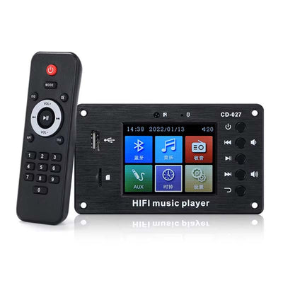 2.8-inch Car LCD Decoding Board Bluetooth 5.1 MP3 Decoder Screen Audio Receiver Support FLAC WAV APE AUX FM Radio Hands-Free Calls Adjustable Timer