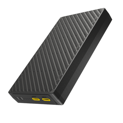 LinkMejor NB20000 Gen 3 20,000mAh Large Capacity Power Bank Interwoven Carbon Fiber Sheets Ultra Lightweight Portable Power Source Portable Charging QC USB 4 Port For Phone Flashlight Home Tools