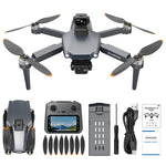 LinkMejor L600-1 PRO MAX GPS 5G WiFi FPV with 5.9inch LCD Screen Controller 4K HD Dual Camera 3-Axis EIS Gimbal 360° Obstacle Avoidance Brushless Foldable RC Drone Quadcopter RTF