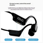 New Display Screen Bone Conduction Bluetooth 5.4 Earphone With 32GB Memory 360° Panoramic Sound High&Low Dual Diaphragm 3D Ultra-Sensory Display Screen IP68 Depth Wateproof and Sweatproof Earclips Sports Headphones