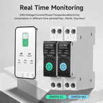 GEYA WiFi/ZigBee Tuya Smart Circuit Breaker MCB With Metering 63A DIN Rail Energy Monitoring APP & Voice Remote Control with Alexa Google Assistant Over Under Voltage Protection
