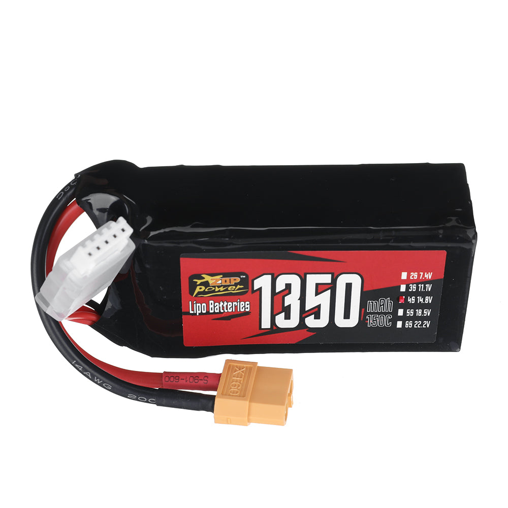 LinkMejor Power 14.8V 1350mAh 150C 4S LiPo Battery XT60 Plug for RC Drone