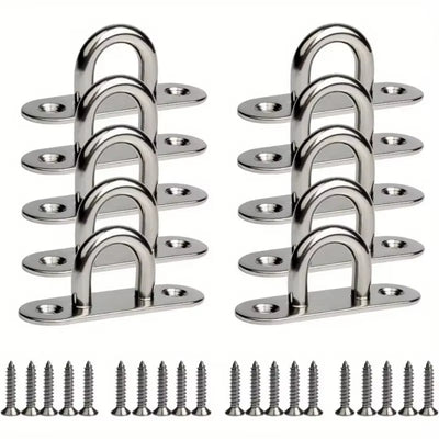 Marine Grade Stainless Steel Oval Eye Plate 304 Anti Corrosion Fastening Kit for Shade Sail Installation Boat Rigging Load Capacity 90 lbs Anchor
