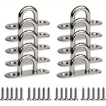 Marine Grade Stainless Steel Oval Eye Plate 304 Anti Corrosion Fastening Kit for Shade Sail Installation Boat Rigging Load Capacity 90 lbs Anchor