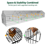 Metal Chicken Coop, 21ft x 3.5ft Chicken Run Pen for Yard with Cover Outdoor Metal Portable Chicken Tractor Cage Enclosure Crate Outside for Small Animals Duck Rabbit Hen