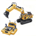 HR-720 12/15CH RC Excavator Car Truck Children's Engineering Floor Steering Wheel Remote Controlled Vehicle Toy Lights sound for boys