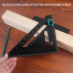 Aluminum Alloy Triangular Ruler Ambidextrous Medium Point 7 Inch Square Protractor Miter Tool for Carpenters Woodworking Drafting Engineering