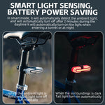 LinkMejor REX01 Smart Brake Sensing Bike Taillight 500mAh Battery  5 Light Modes USB-C Rechargeable IPX6 Waterproof Bicycle Rear Light with Wireless Remote for Cycling