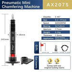 AX2 Series Mini Pneumatic Chamfering Machine 60K RPM Adjustable Metal Deburring Tool Handheld Arc Corner Trimming Cutting Inserts Multitool