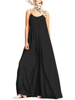 LinkMejor Plus Size Womens Long Dress Casual Sleeveless Solid Summer Long Maxi Dress