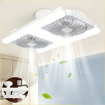 Tevorex E27 60W Dual Head Ceiling Fan with LED Light 3 Color Modes 3 Speeds 2H Timer Eye Care Fan Light with Remote Control for Indoor Use