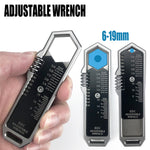 LinkMejor Adjustable Wrench Multitool with 25 SAE and Metric Sizes One-Handed Operation Detachable Pocket Clip and Ultimate Portability