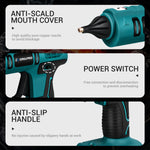Drillpro Electric Hot Melt Glue Gun with Rapid Heating Intelligent Temperature Control for DIY Crafting Works with 10PCS Glue Sticks Fit For Mak 18V Battery Convenient and Efficient Use