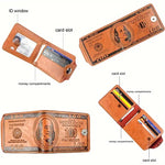 Men's PU Leather Wallet With Fashion Embossed Dollar Design, Business Casual Card Holder Case Coin Purse for Men Bifold Buckle Multi-card Wallet
