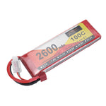 LinkMejor Power 7.4V 2600mAh 100C 2S LiPo Battery T Plug for RC Car