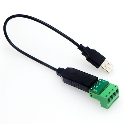 Peacefair USB to RS485 Converter Waterproof Stainless Steel Serial Adapter Cable Supports 115200 Baud Rate for WIN10/7/XP Industrial Instruments STC MCU