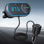T78 Air Outlet Car bluetooth V5.0 FM Transmitter 30W PD + QC3.0 Fast Charger Hi-fi Music Player Hands-free Calls U Disk AUX Bass 7 Colors Backlit Light